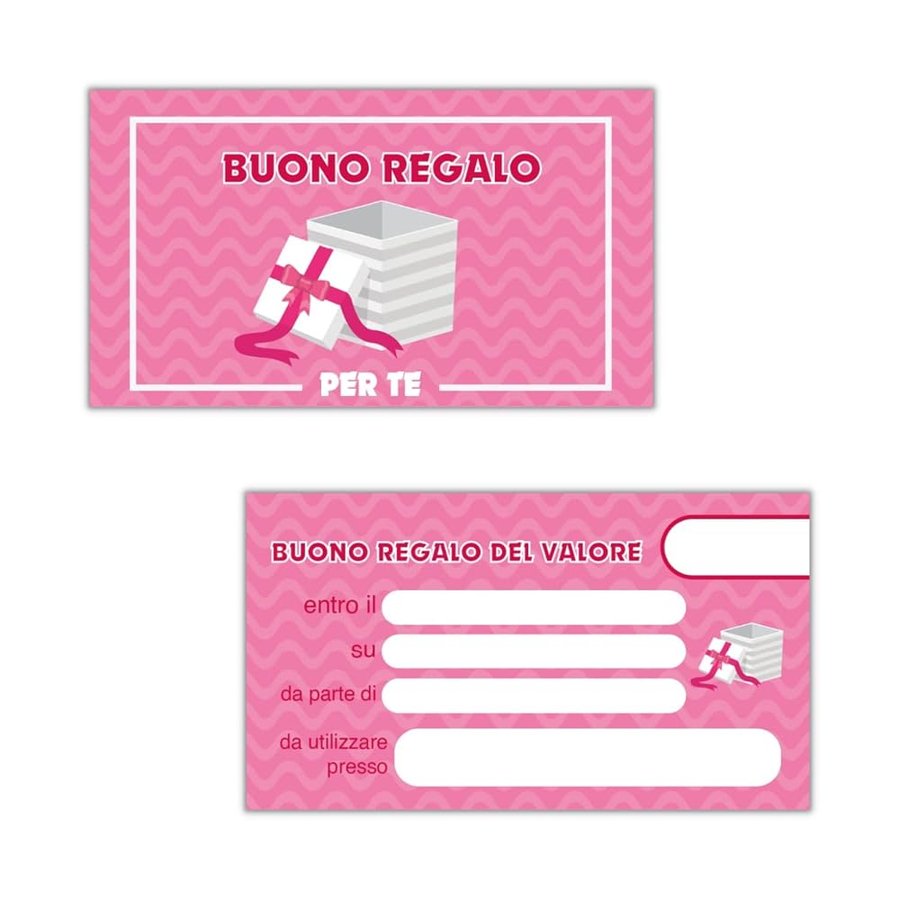 Buoni Regalo utilizzabili come Gift Card, Coupon, Voucher personalizzabile, biglietto Offerta, bigliettini Sconto, Biglietti Omaggio per Negozi Estetista Parrucchiera Massaggi 8x5cm (Rosa)