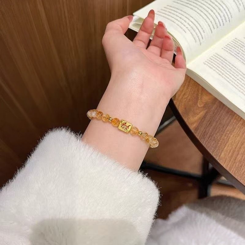 Natural Yellow Tower Crystal Bracelet