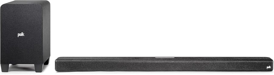 Polk Audio Signa S4 - Soundbar ultra sottile per TV con subwoofer wireless, Dolby Atmos 3D Surround Sound, compatibile con 8K, 4K, HD TV, eARC e Bluetooth, nero