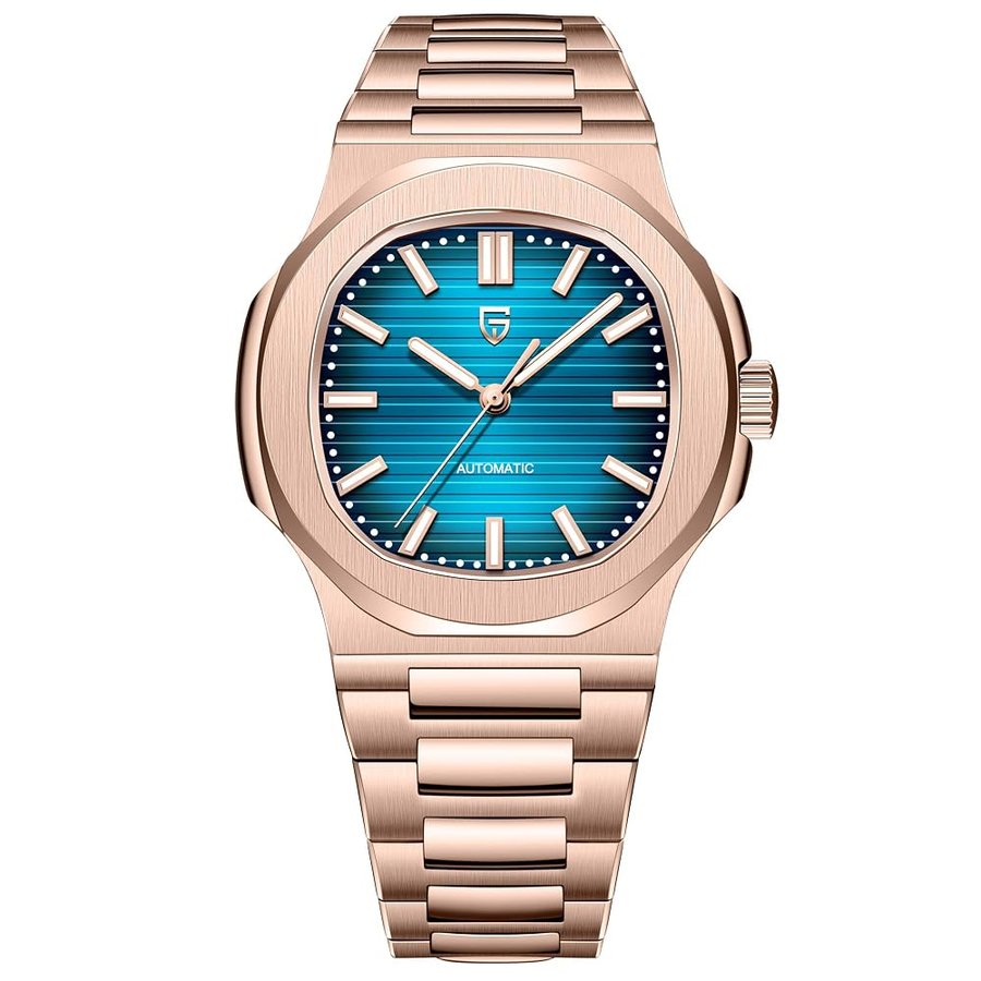 Pagani Design Orologio meccanico automatico da uomo 1728-Quadrante poligonale, Vetro zaffiro, resistente all'acqua 100m, bracciale in acciaio inossidabile