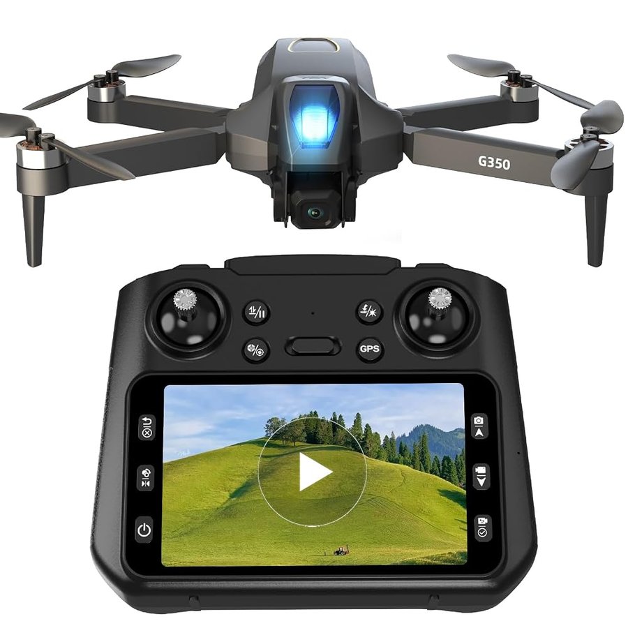 Drone GPS con fotocamera, Droni con telecomando dotato di schermo da 4,5″