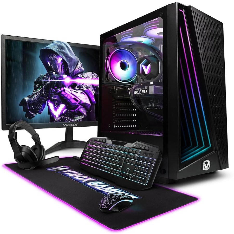 Vibox VII-549 PC Gaming Completo • Intel Core i7 12700KF 12 cores • Nvidia RTX 5050 8GB • 16GB RAM • 500GB SSD • Windows 11 • 23" Monitor • WiFi 6 + Bluetooth 5.4