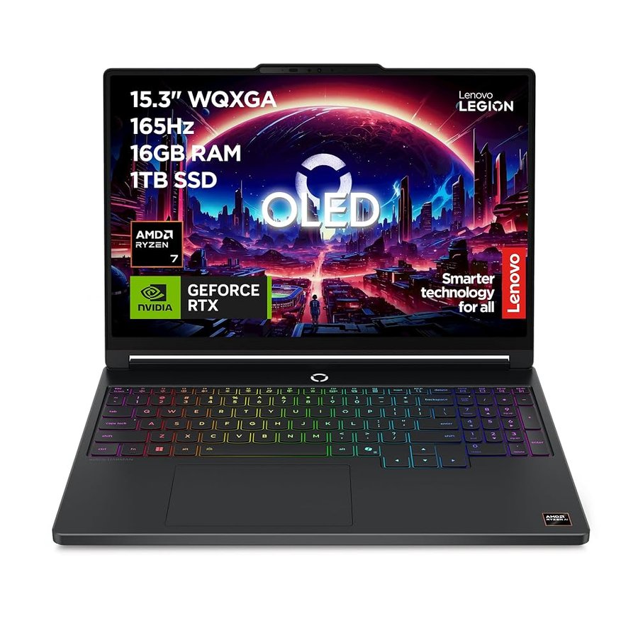Lenovo Legion 5 Gaming Notebook OLED WQXGA 15" 165Hz, NVIDIA GeForce RTX 5060 8GB, AMD Ryzen 7 250, RAM 16GB, SSD 1TB, Windows 11 Home, Tastiera RGB - Laptop Gaming Alte Prestazioni