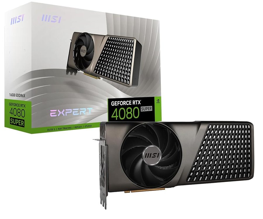 MSI Gaming RTX 4080 Super 16G Expert Scheda grafica (NVIDIA RTX 4080 Super, 256 bit, Extreme Clock: 2625 MHz, 16 GB GDRR6X 23 Gbps, HDMI/DP, architettura Ada Lovelace)