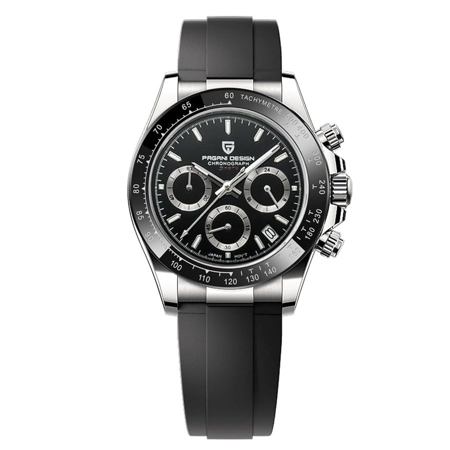 Pagani Design Orologio da uomo in vetro zaffiro, cronografo in acciaio inox, impermeabile, luminoso, movimento giapponese, orologio al quarzo da uomo…