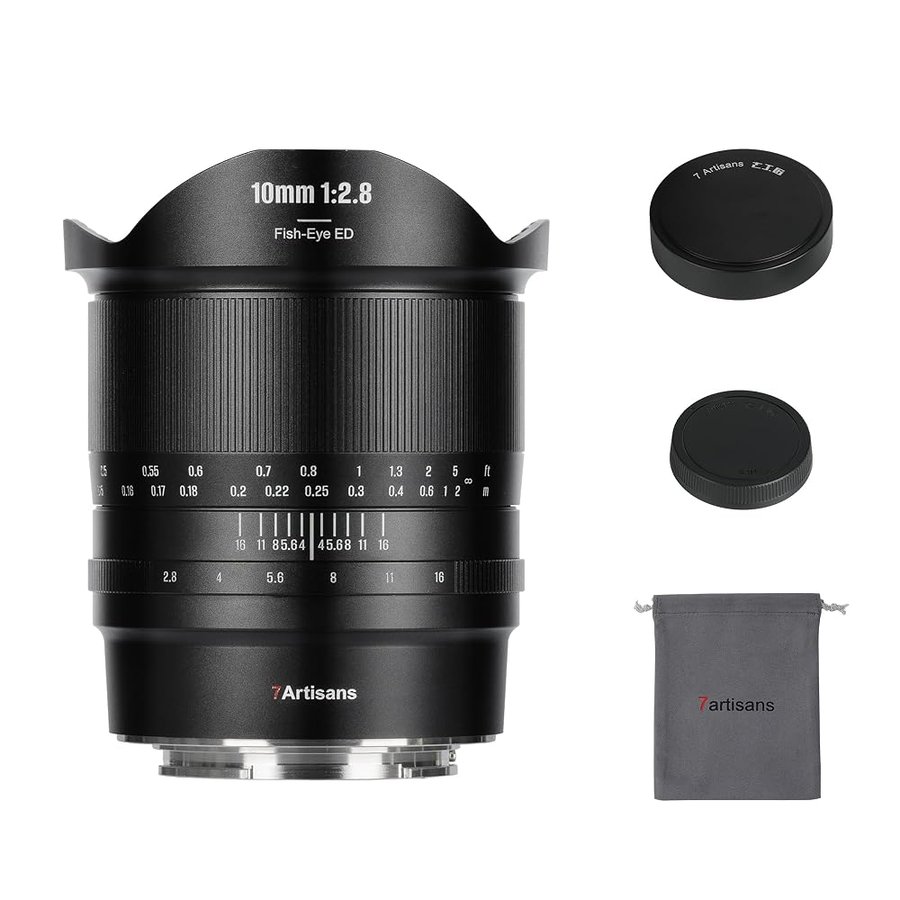 7artisans, Obiettivo 10mm F2.8 II grandangolare ultra a pieno formato Fisheye 185° a fuoco manuale per fotocamera mirrorless Leica/Panasonic/Sigma L Serise