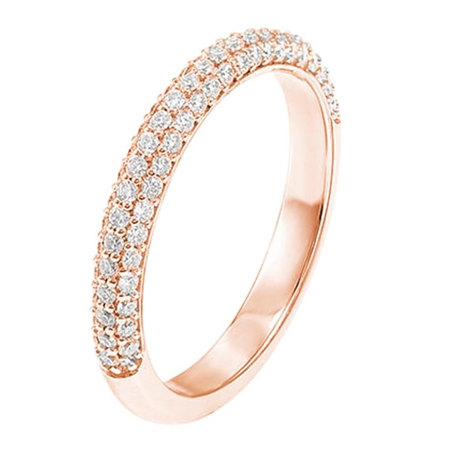 Anelli Nuziali Oro 9K/14K/18K per Donna con Moissanite di Lusso Impilabile Anello Fidanzamento Taglia 7-27