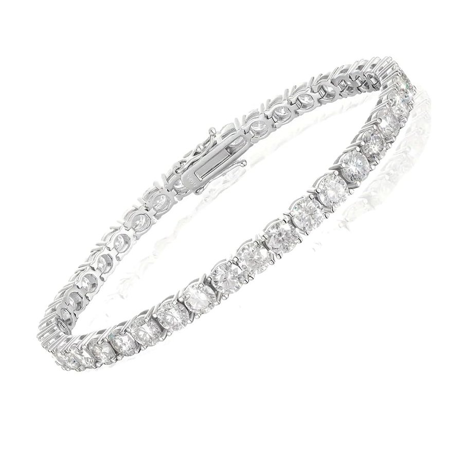 Bracciale da tennis in moissanite da 3-6,5 mm Bracciale da tennis con diamanti S925 con moissaniti da donna da uomo braccialetto di fidanzamento creato da laboratorio braccialetto da