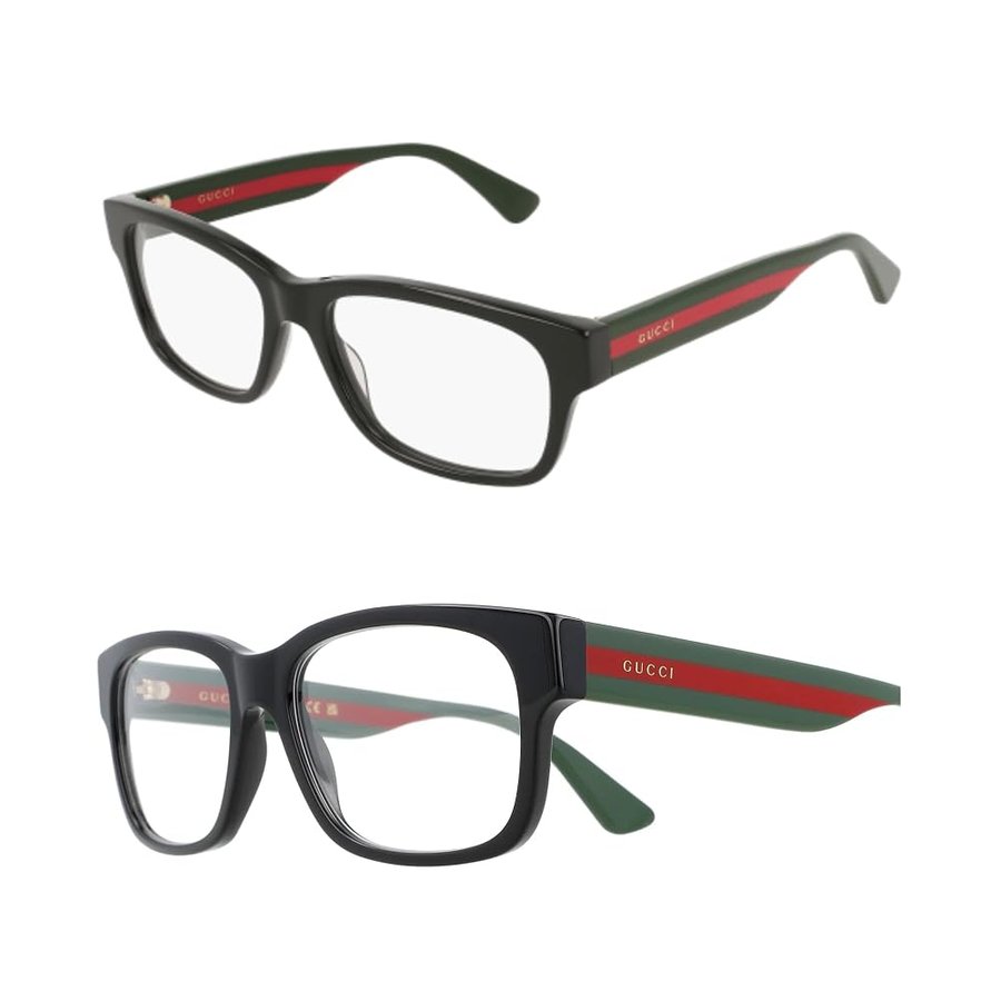 Gucci Occhiali da Vista GG0343O BLACK GREEN RED 57/18/150 uomo