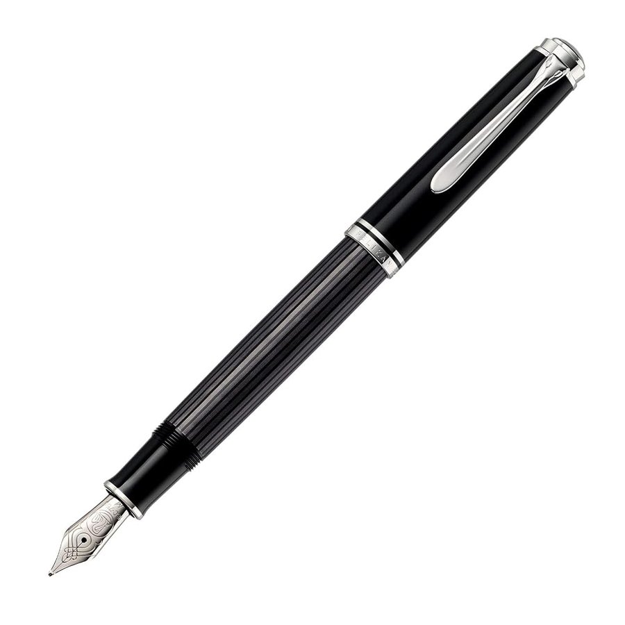 Pelikan 957563 Souverän Stresemann M805 - Penna stilografica a pistone, in scatola pieghevole, pennino B, colore: Antracite
