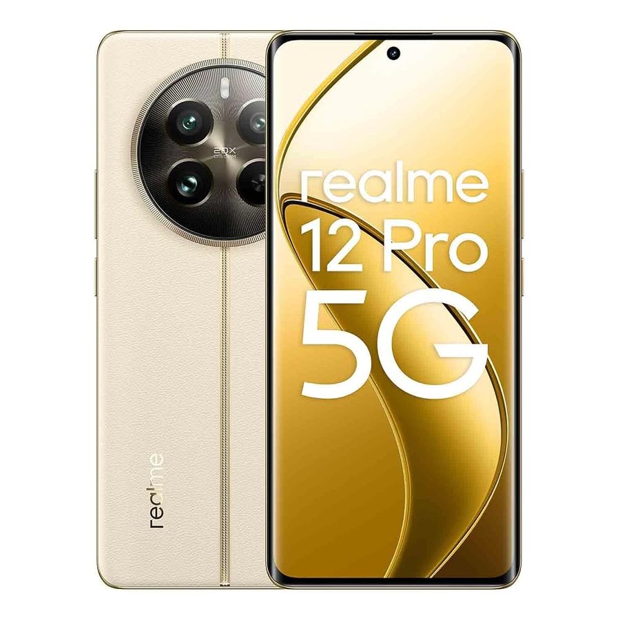 realme 12 Pro 5G Smartphone, 8+256GB, ritratto con teleobiettivo Sony Zoom ottico 2X, Fotocamera IMX882 OIS, Display curvo da 120Hz, Ricarica SUPERVOOC da 67W, Batteria massiva da 5.000mAh, beige