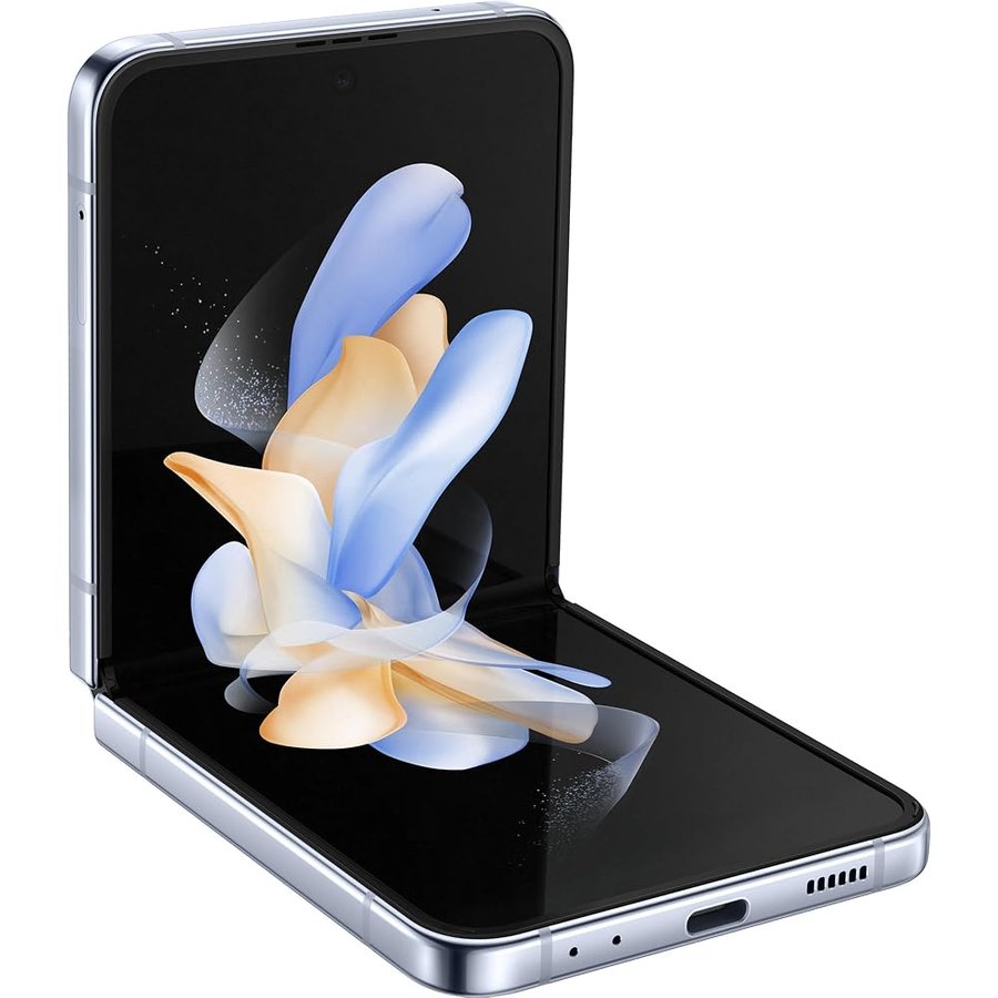 Samsung Galaxy Z Flip4 Smartphone 5G, Sim Free Android Telefono Pieghevole 256GB, Display Display Dynamic AMOLED 2X 6.7”/Super AMOLED 1.9”1,2 Light Blue 2022 [Versione Italiana]