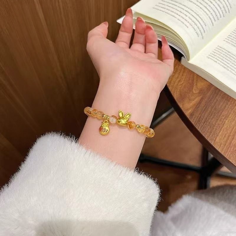 Natural Yellow Tower Crystal Bracelet