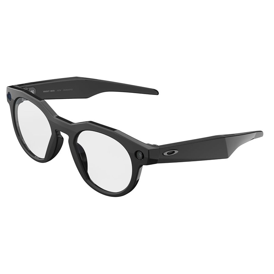 OAKLEY Meta HSTN - Occhiali Smart Unisex - Sport & Lifestyle - Nero | Fotocamera 12 MP, video a 60 FPS, comandi vocali, audio open-ear, 8h di batteria, app Meta AI - Lente Clear