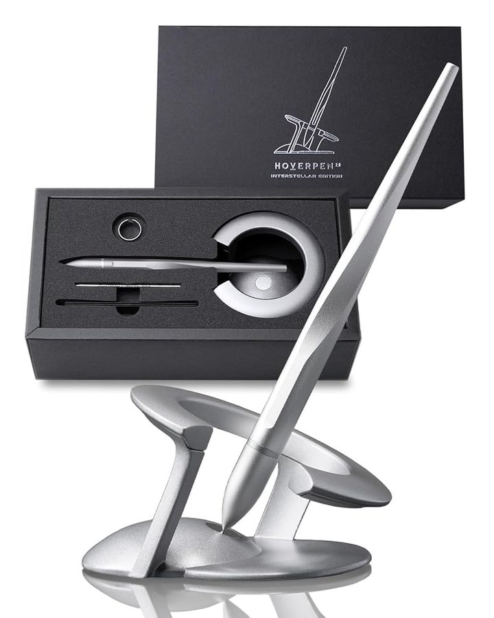 novium Hoverpen Interstellar - Penna magnetica fluttuante, Starlight Silver