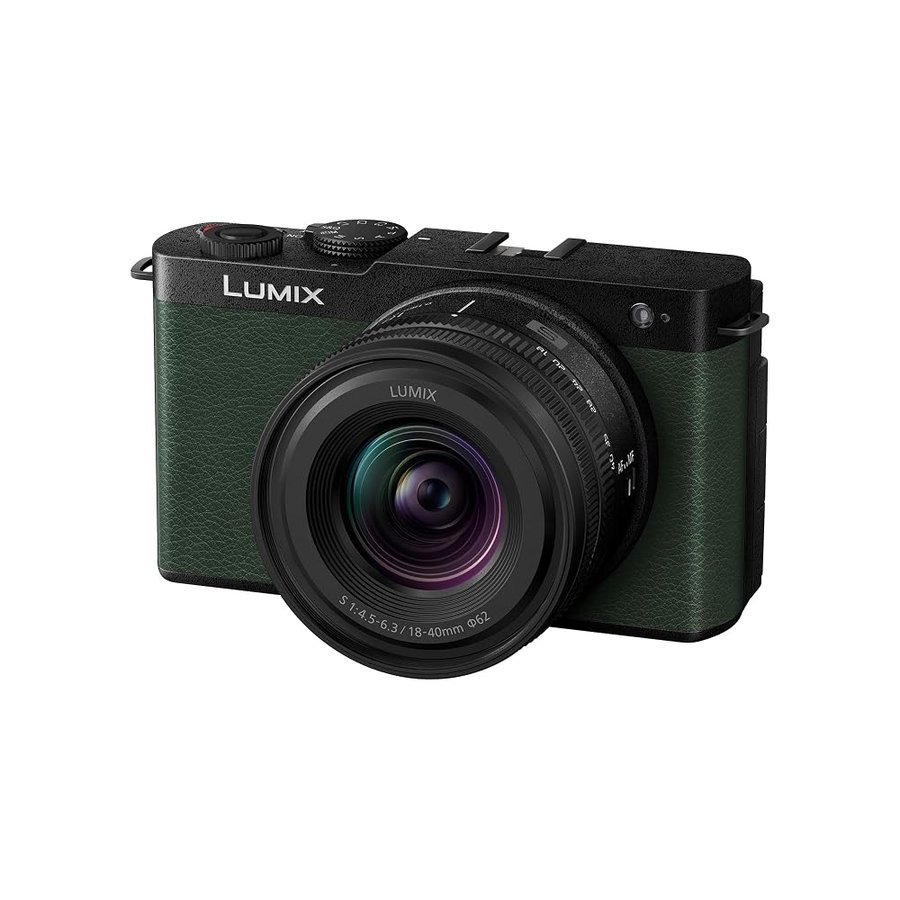 Panasonic Lumix DC-S9NE-G Videocamera mirrorless Full Frame Open Gate per vlogging, 24,2 MP, video 6K/4K, PDAF 779 punti, stabilizzazione dell'immagine,WiFi, Verde, con S-R1840E 18-40mm S Obiettivo