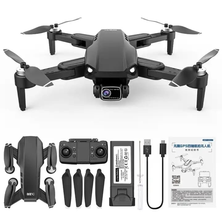 DRONE QUADRICOTTERO PROFESSIONALE GPS PIEGHEVOLE CON TELECAMERA 4K VALIGETTA (Drone 3 Batterie)