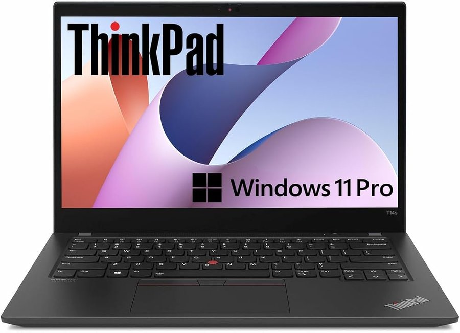 Lenovo Thinkpad T14s Gen 2 Laptop Professional, Intel Core i7-1185G7,14 ''FHD (1920 x 1080), 32 GB di RAM, SSD da 512 GB, Tastiera americana (QWERTY), Windows 11 Pro (ricondizionato)