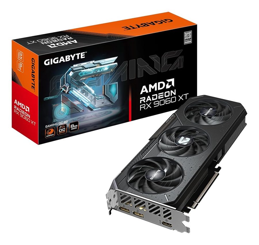 Gigabyte Radeon RX 9060 XT GAMING OC 8G Scheda Grafica - 8GB GDDR6, 128bit, PCI-E 5.0, 3320 MHz Frequenza core, 2 x DisplayPort, 1 x HDMI, GV-R9060XTGAMING OC-8GD