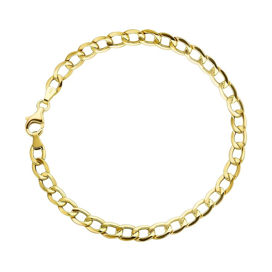 Bracciale a maglia barbazzale in oro giallo 18 carati 750, unisex, larghezza 5,40 mm