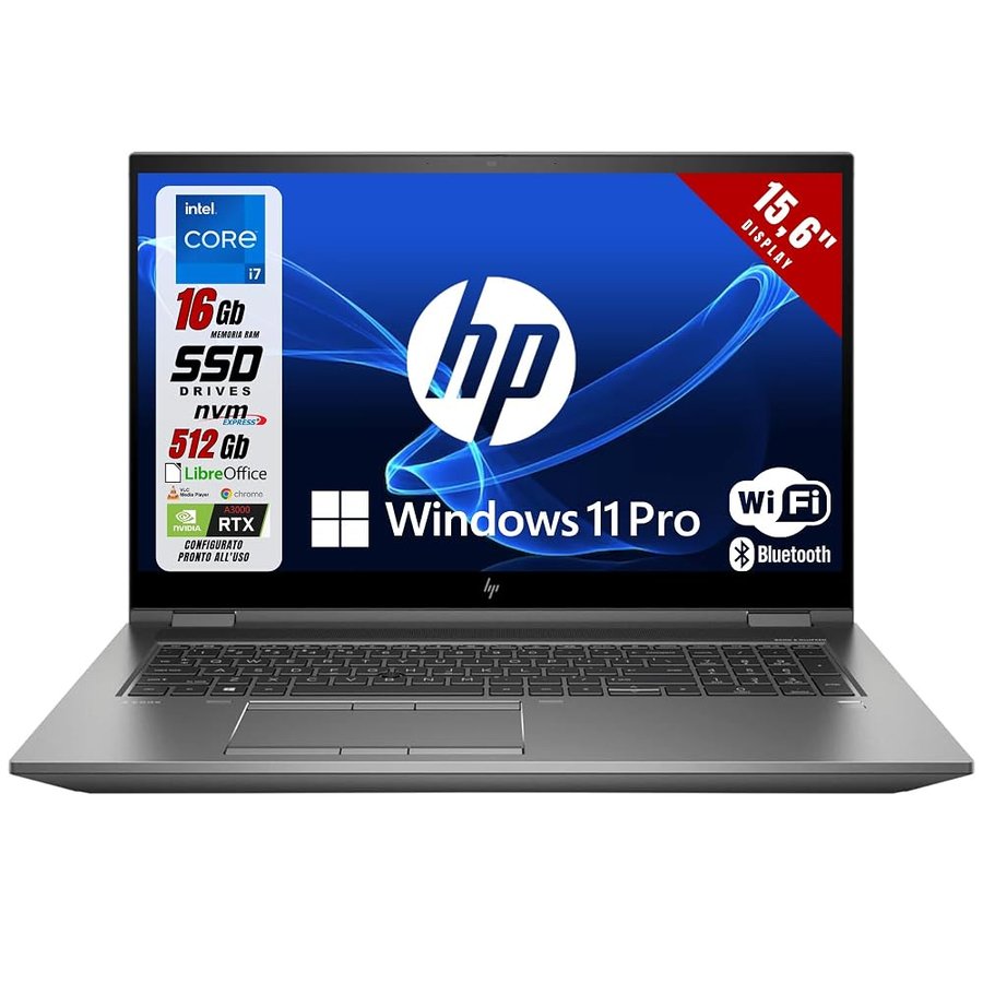 HP ZBook Fury 15 G8 15.6 i7‑11850H RTX A3000 16GB 512GB (Ricondizionato)