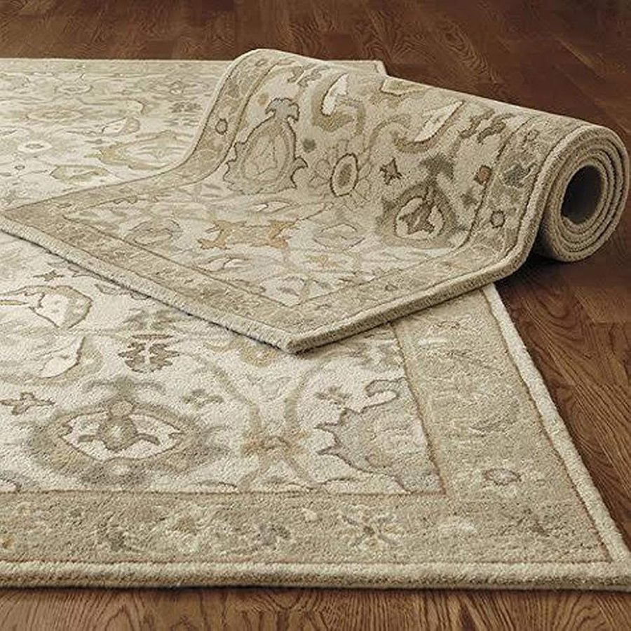 Colbert Tradizionale stile persiano fatto a mano in 100% lana, Lana, Beige, 150x245 cm - 5x8 ft