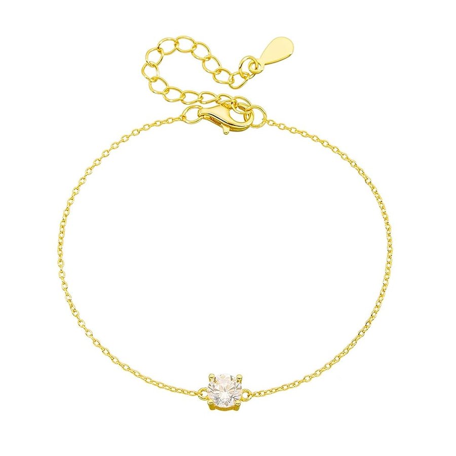 Gold Au 375/585/750 - Bracciale da donna sottile a maglie con laboratorio, in vero oro giallo 9 K/14 K/18 carati