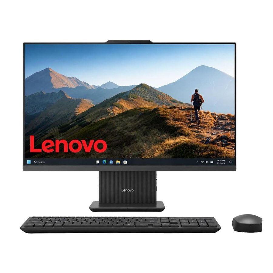 Lenovo IdeaCentre All-in-One Business Desktop, 27" FHD, Intel Core i7 (12 Core, 20 Thread), RAM DDR5 da 32 GB, SSD da 1 TB, supporto monitor esterno, Ethernet, KB e mouse wireless, Windows 11 Pro