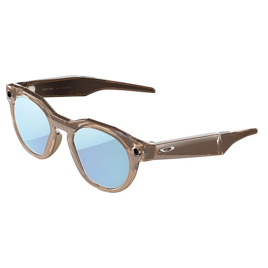 OAKLEY Meta HSTN - Occhiali Smart Unisex - Sport & Lifestyle - Brown Smoke | Fotocamera 16 MP, video a 60 FPS, comandi vocali, audio open-ear, 8h di batteria, app Meta AI - Lente Prizm™ Black Polarized