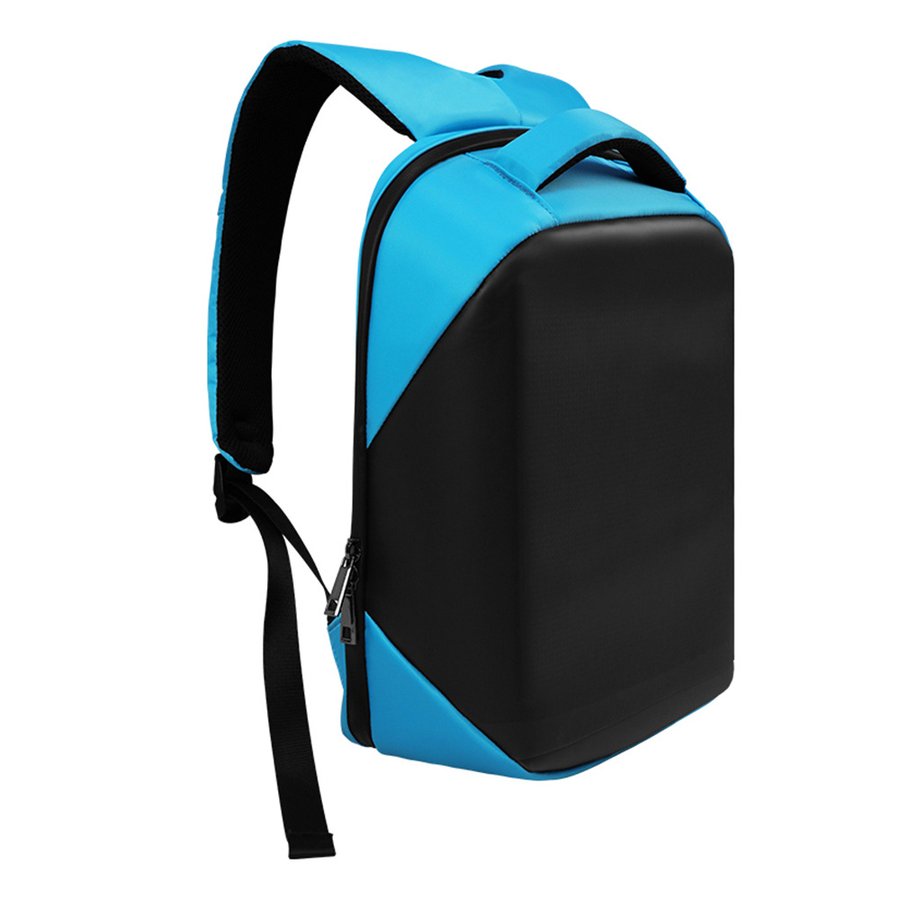 Regular LED Backpack Cycling Double Shoulder Bag DIY Text Animation Polyester Material Hot Sale - Blue WiFi