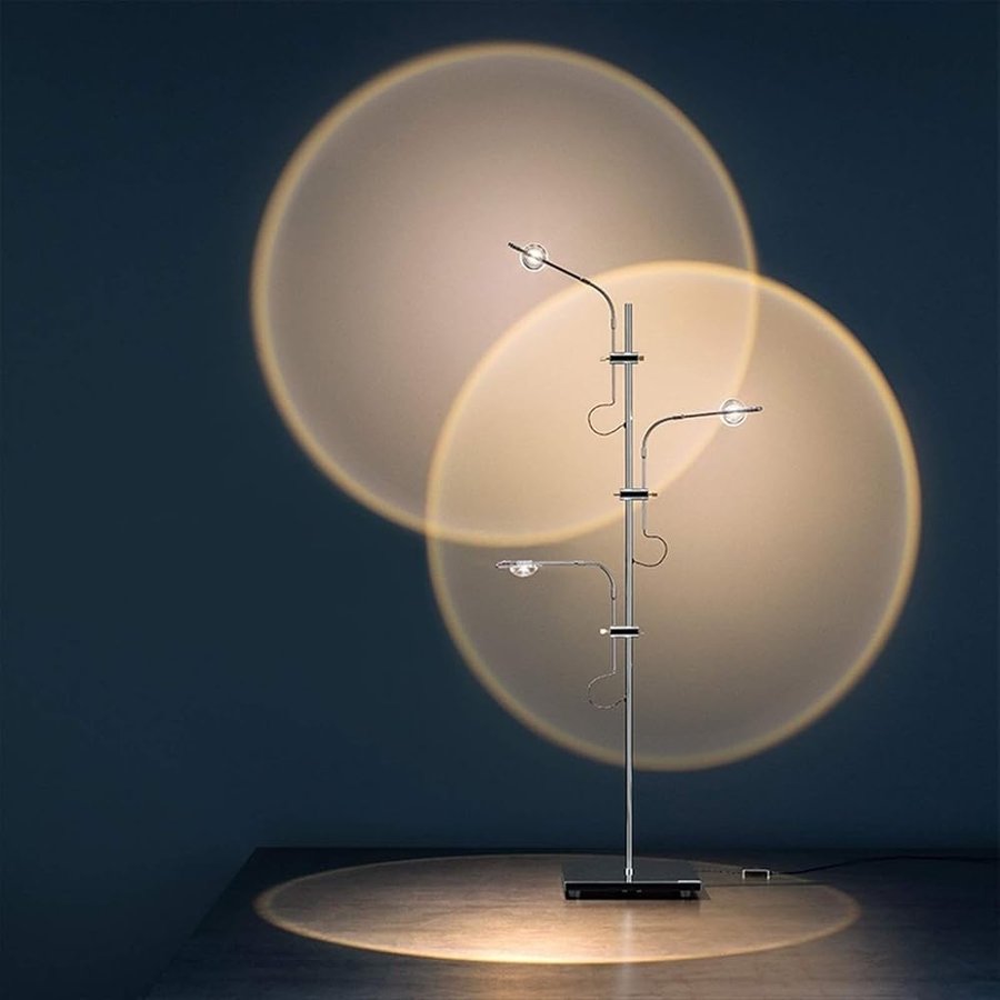 Lampada da Terra Atmosfera di luci e Ombre Lampada da Terra Designer Minimalista Arte Creativa Lampada da Parete Posteriore Lampada da proiezione Lampada da Terra (Size : 3 Heads Floor 4000k)