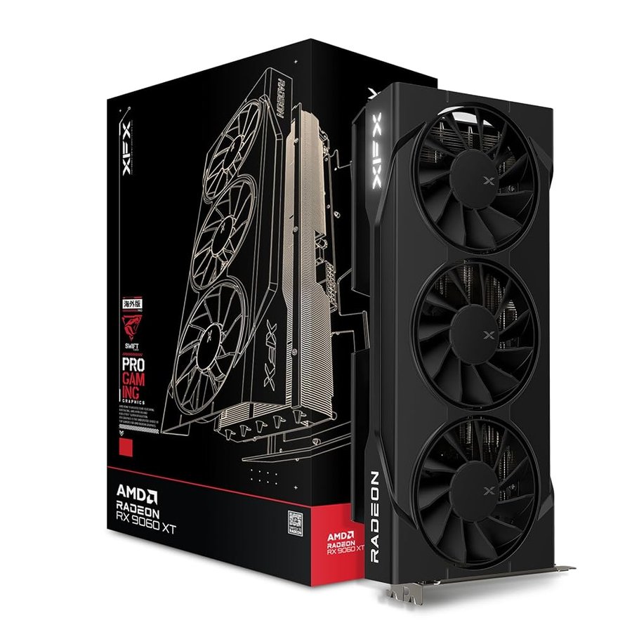 XFX Scheda grafica di gioco Swift AMD Radeon RX 9060 XT OC a tripla ventola da 16 GB (RX-96TS316BA)