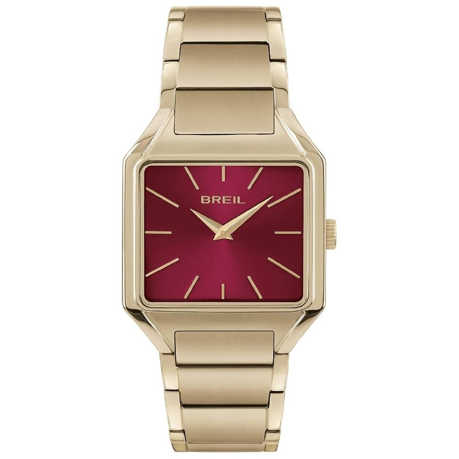 Breil, Collezione The B, Orologio Donna in Acciaio, Movimento al Quarzo Solo Tempo, Cassa Quadrata Monocolore 33x32mm, Lunghezza Regolabile 13.5-19 cm, Chiusura Déployante con Pulsanti