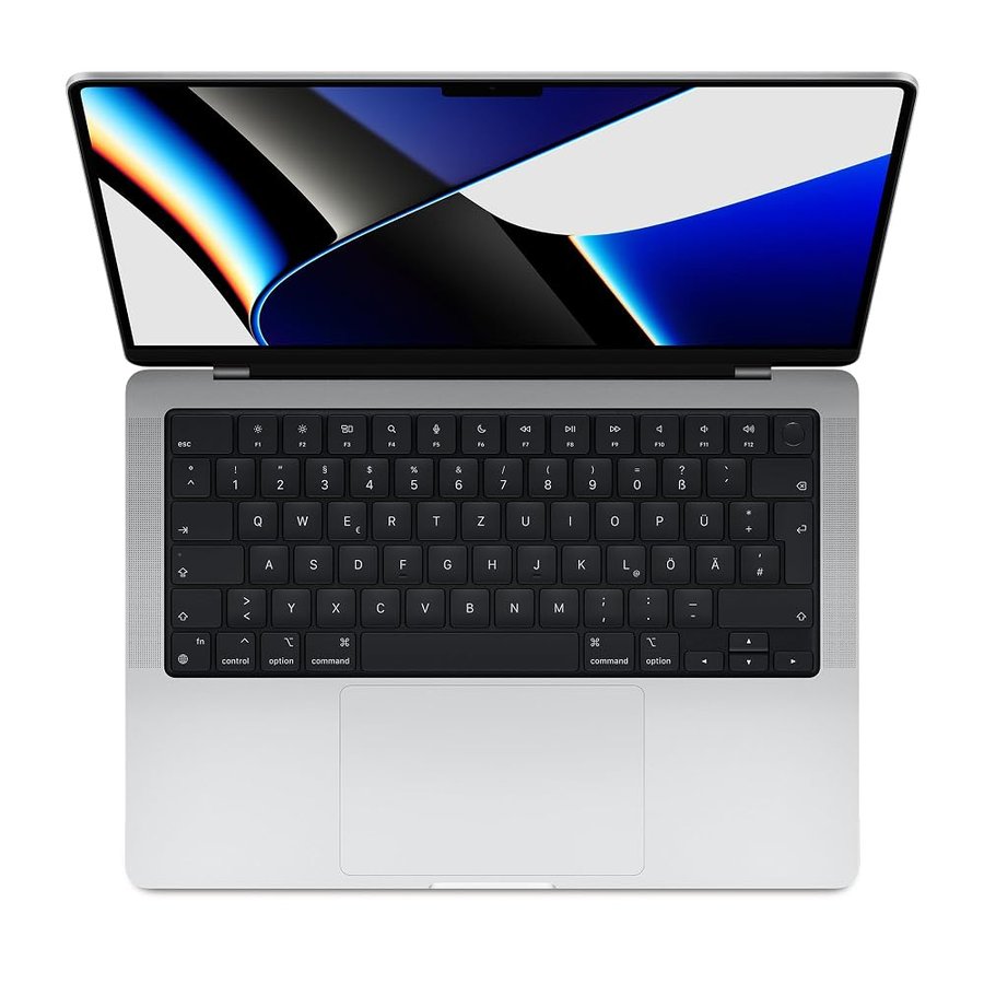 2021 Apple MacBook Pro con Apple M1 Pro Chip (14-pollici, 16GB RAM, 512GB SSD di Memoria) (QWERTZ German) Argento (Ricondizionato)