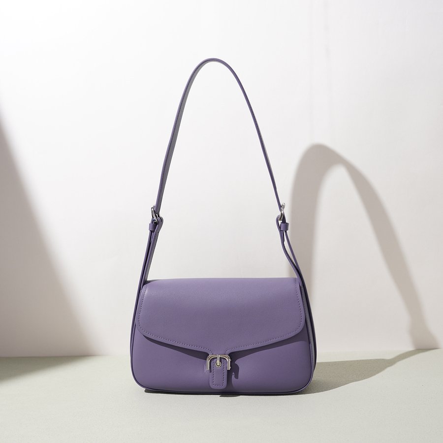 Fashionable Solid-Color Shoulder Crossbody Bag