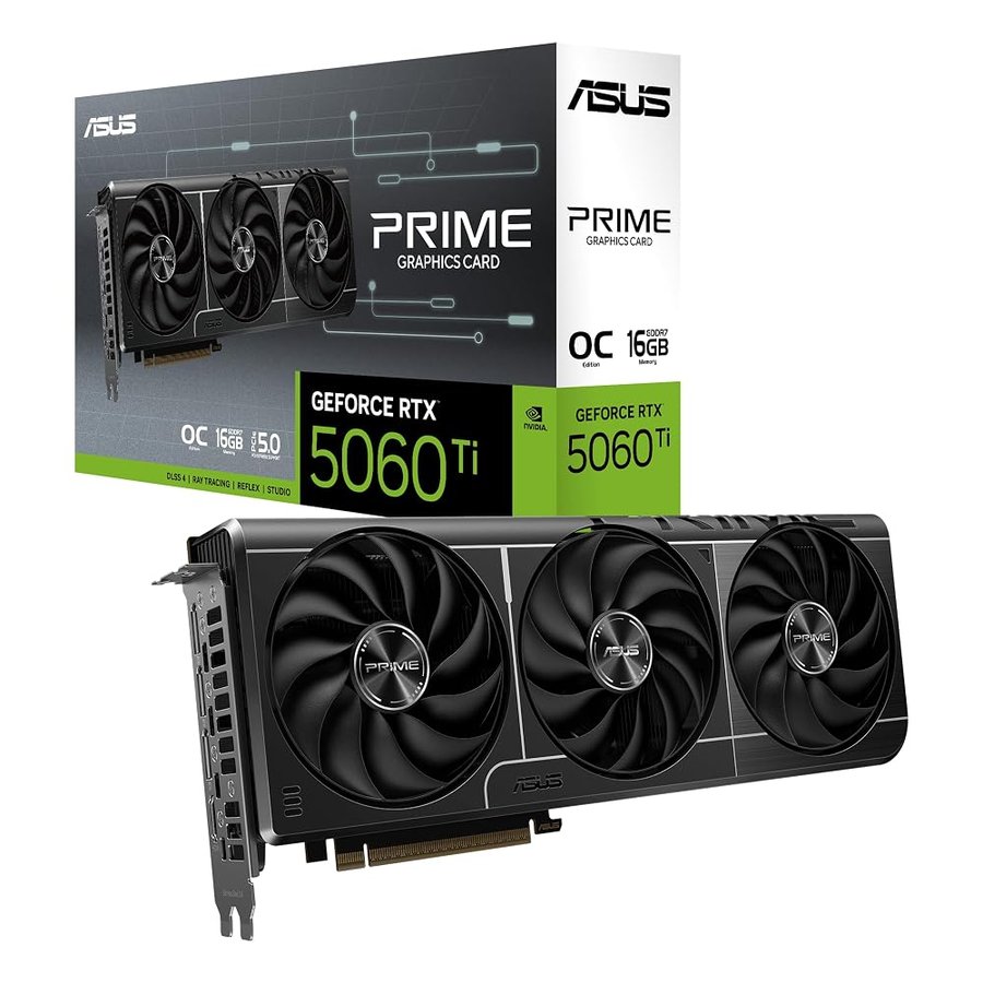 ASUS PRIME RTX5060Ti OC, Scheda Grafica 16 GB GDDR7 NVIDIA GeForce, Nera