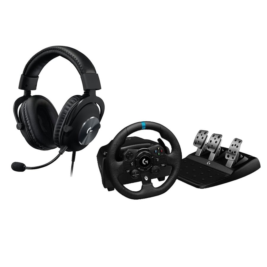 Logitech G G923 volante da corsa e pedali, Pro X SE Cuffie da gioco cablate