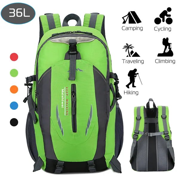36L Outdoor Backpack Waterproof Daypack Travel Knapsack For Hiking Camping Picnic Travel School Spring Summer