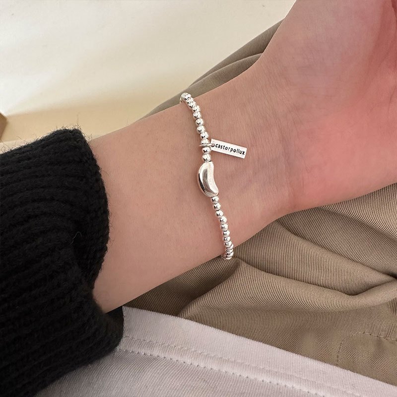 S925 Sterling Silver Handmade Silver Bead Bracelet