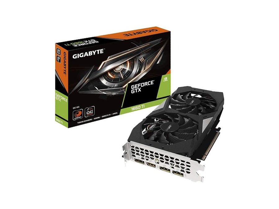 Sistema di raffreddamento scheda grafica GIGABYTE GeForce GTX 1660 Ti OC 6G 192-bit GDDR6 DisplayPort 1.4 HDMI 2.0 B con sistema di raffreddamento Windforce 2X Gv-N166TOC-6GD