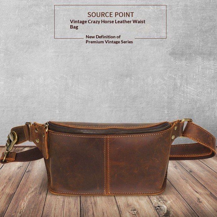 Vintage Handmade Leather Waist Bag