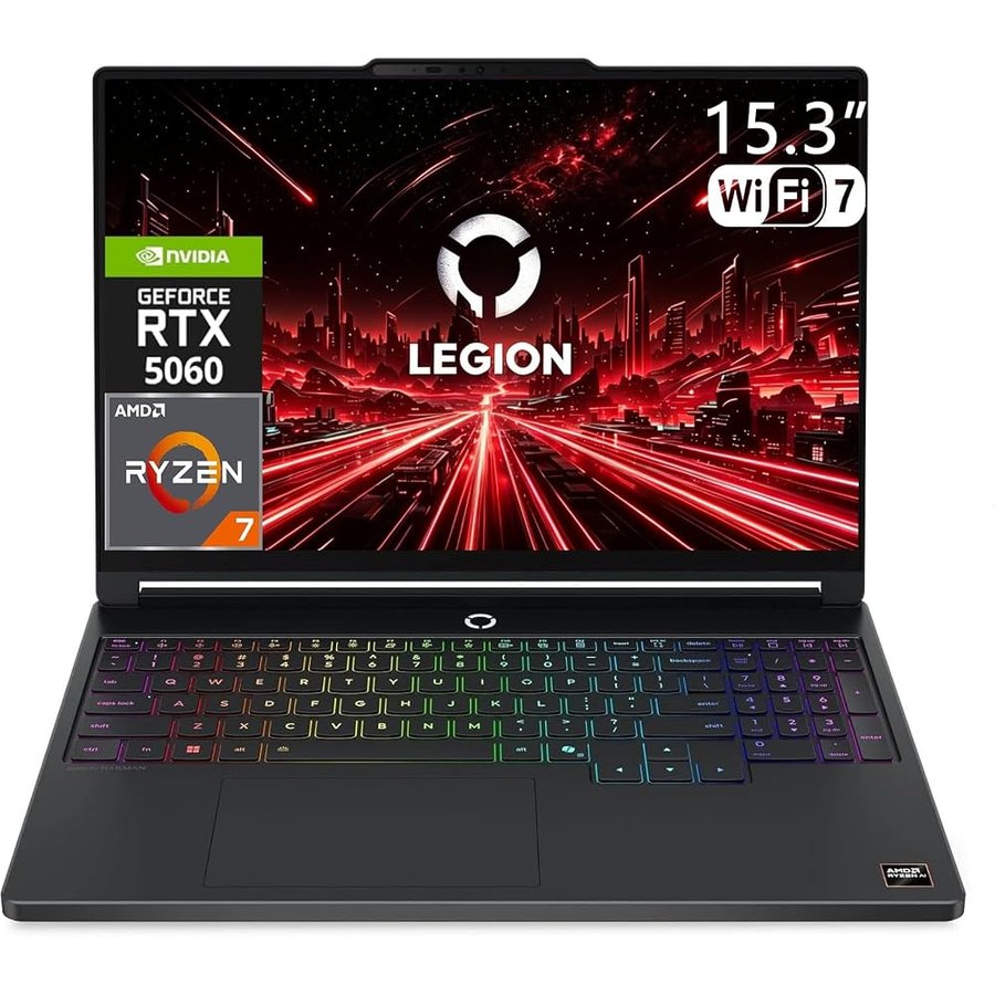 Lenovo Legion 5a Gaming Laptop, AMD Ryzen 7 250 (fino a 5,1 GHz) | GeForce RTX 5060 | 15,3" WQXGA (2560x1600) OLED 165Hz Display | 32GB DDR5 RAM, 1TB SSD | Wi-Fi 7, RJ-45 | Retroilluminazione RGB |