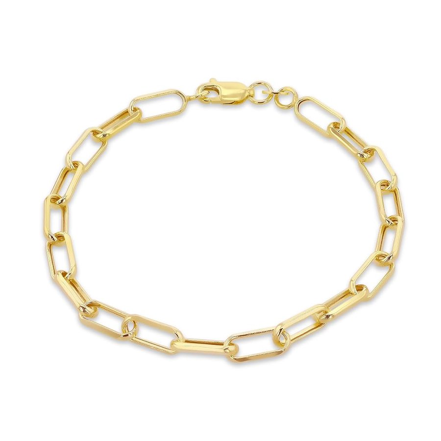 Braccialetto da donna in oro giallo 9 kt, 4,6 mm, con catenine di carta sfaccettate