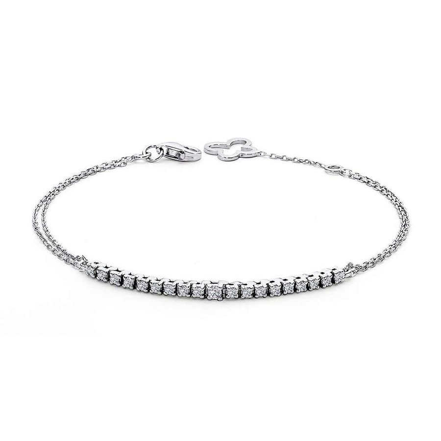Bracciale tennis con diamante da 0,30 carati in oro bianco 14 carati