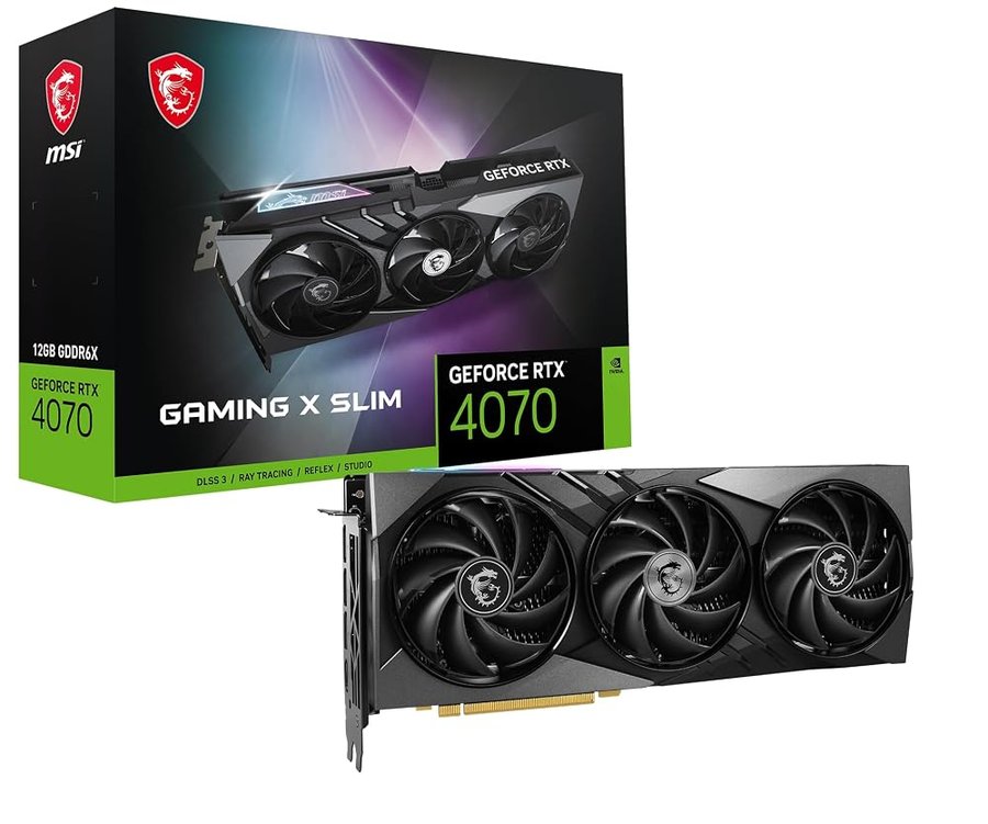 MSI Gaming GeForce RTX 4070 - Scheda grafica 12 GB GDRR6X 192-bit HDMI/DP Nvlink TORX Fan 4.0 Ada Lovelace Architecture (RTX 4070 Gaming X Slim 12G)