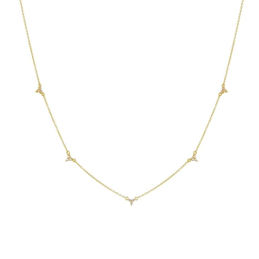 Collana Pendente Oro 9K / 14K / 18K 750 Donna, Rotondo con Diamante Sintetico, Collane da Donna in Oro