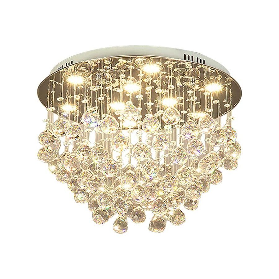 Futchoy Plafoniera in Cristallo Moderno LED Lampadario Illuminazione a Soffitto Sospeso di Lusso per Soggiorno Bagno Camera da Letto