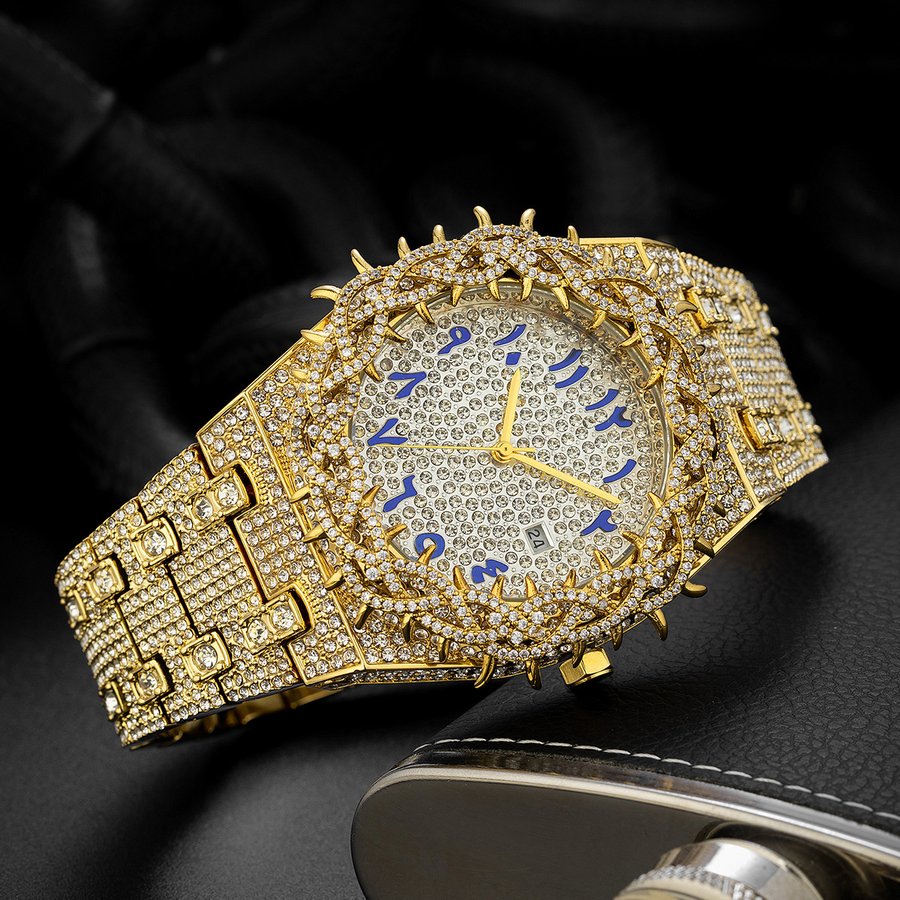 Personalized Mesh-design Inlaid Quartz Fashion Watch