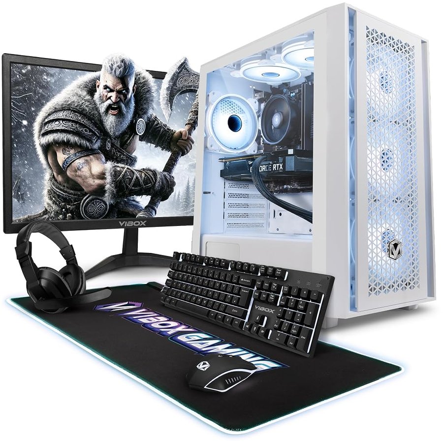 Vibox V-140 PC Gaming Completo • Schermo da 23 pollici • AMD Ryzen 5 5500 6 cores • Nvidia RTX 5060 8GB • 16GB RAM • 1TB SSD • Windows 11 • WiFi 6 + Bluetooth 5.4