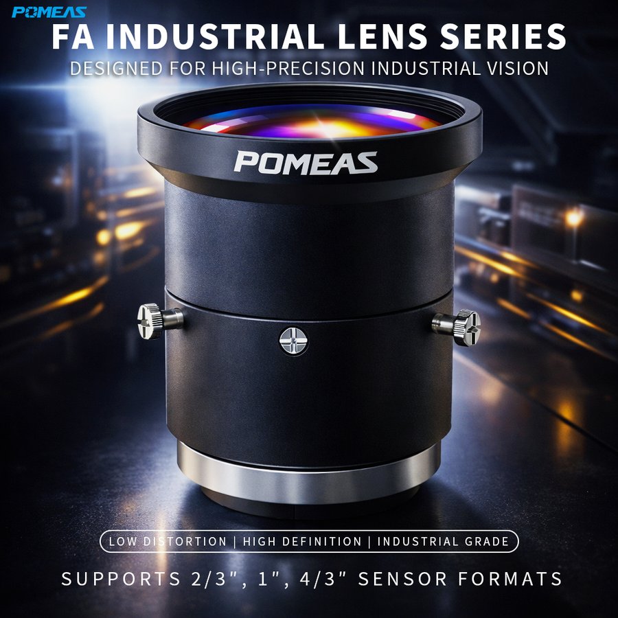16.33mm 1MP 2      3 Inch C Mount Industrial FA Lens F12 Low Distortion With Focus And Iris Locks For Machine Vision LFE-16120